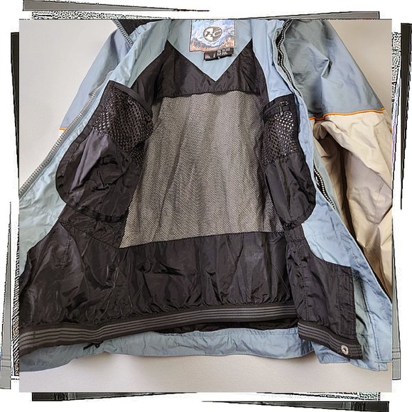 Blue & Cream w Orange Piping LightweightJacket w Gator & Vent Zips (S) Hardcore - Picture 8 of 9